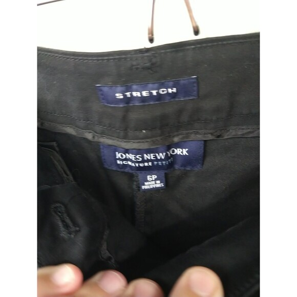 Jones New York Woman 6P Black Trouser Slacks Pant Flat Front Straight - Picture 6 of 10